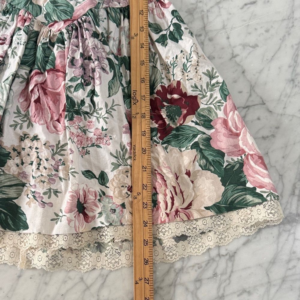 Vintage Cottagecore 90’s Girls Sz 6 Floral Kids Dress Lace Detail Candy Club - Picture 3 of 6